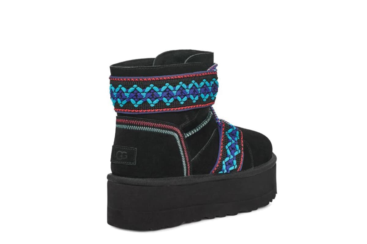 UGG Classic Mini II Braid Platform Чёрный — фото 4