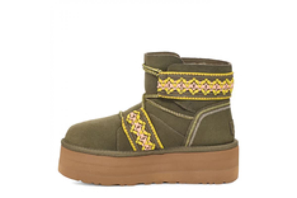 UGG Classic Mini II Braid Platform Зелёный — фото 4