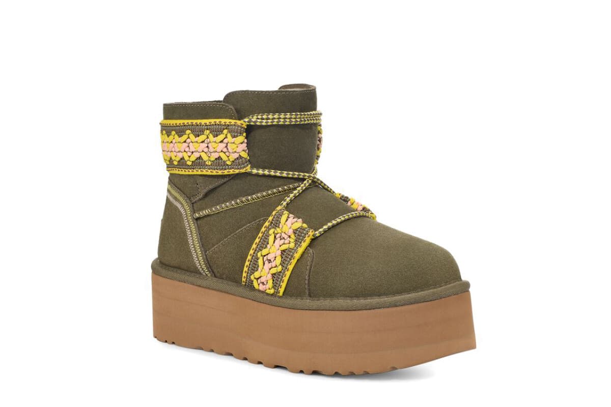 UGG Classic Mini II Braid Platform Зелёный — фото 2