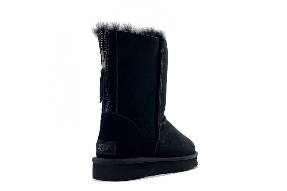 UGG Classic Short Zip Black (Без Камней)