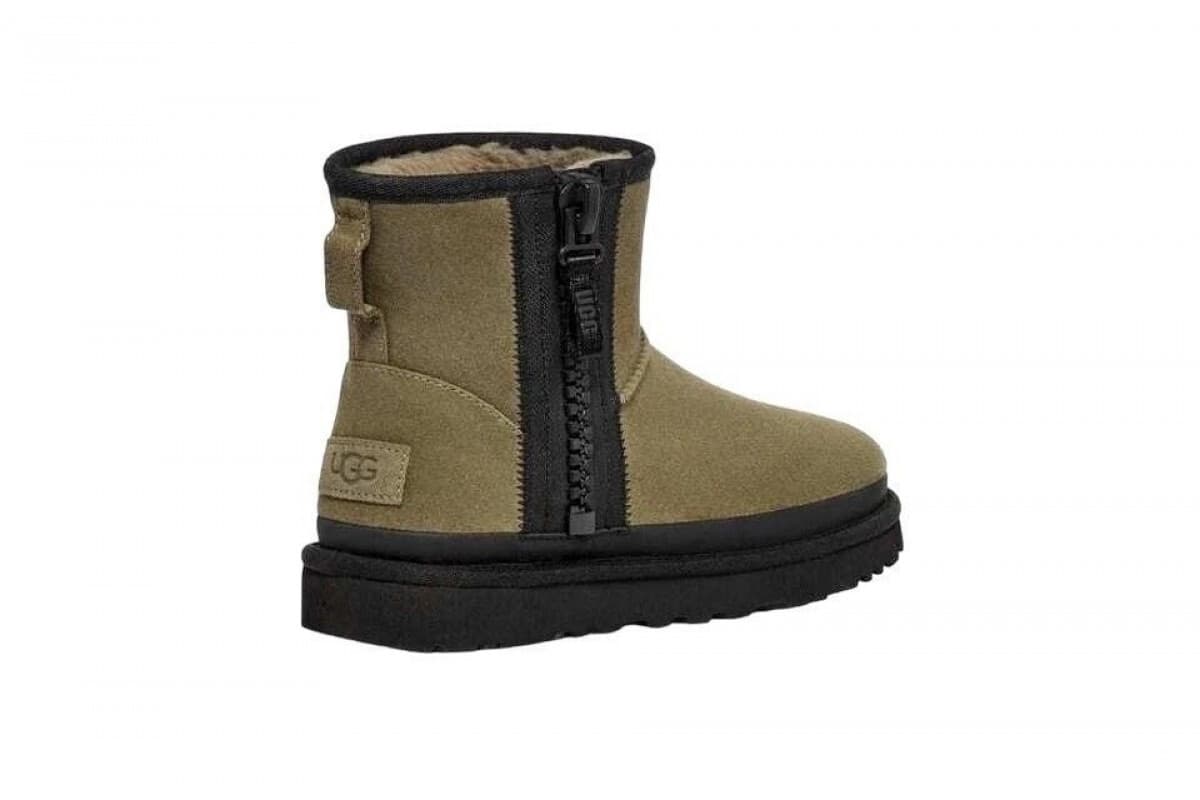 UGG Classic Mini Zipper Tape Logo Boot Хаки — фото 3
