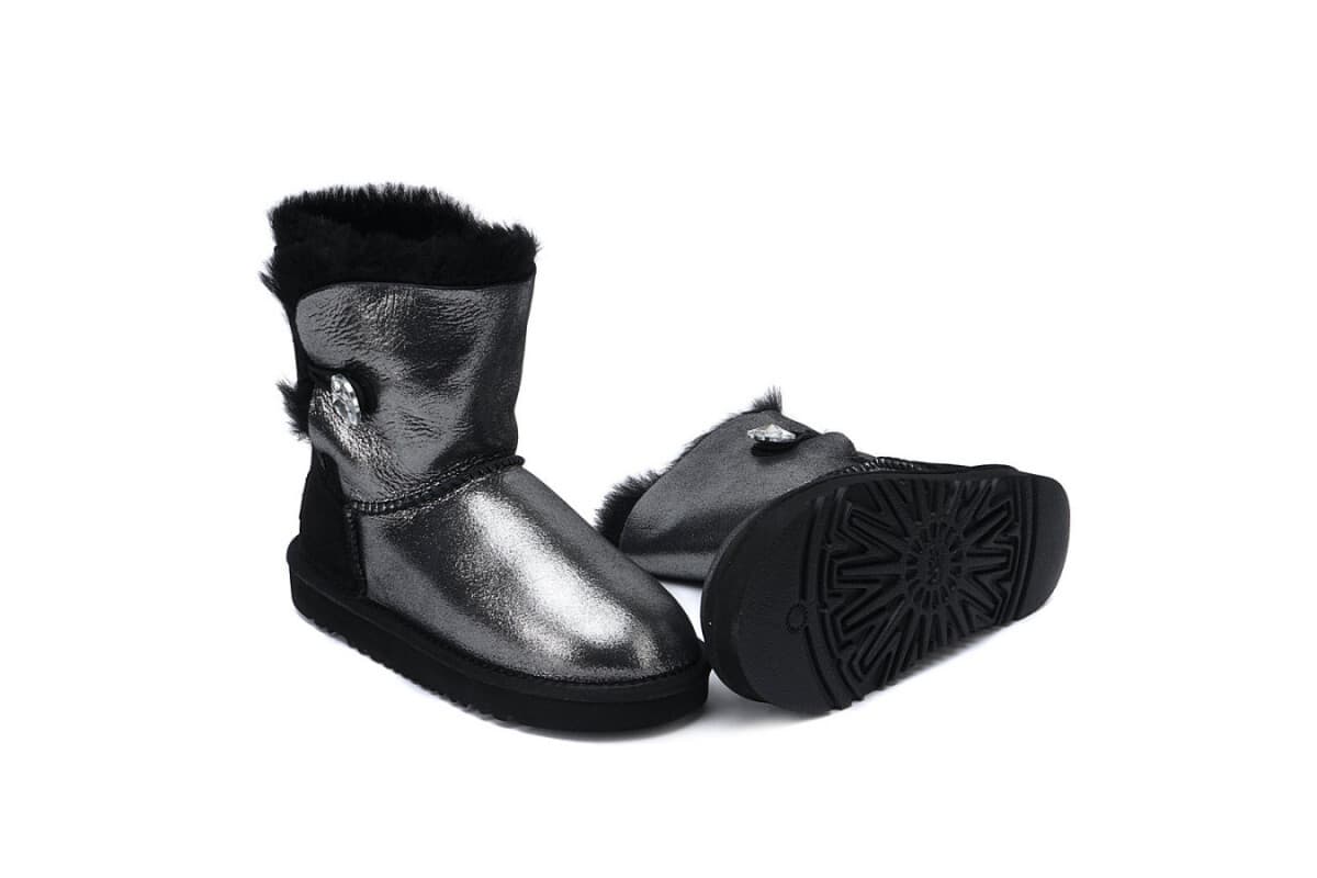 UGG Kids Bailey Button I Do Чёрный — фото 5