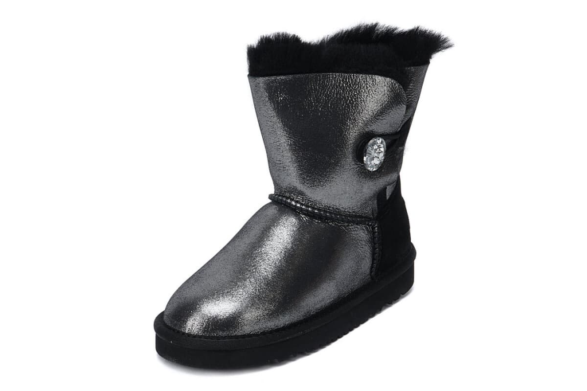 UGG Kids Bailey Button I Do Чёрный — фото 3