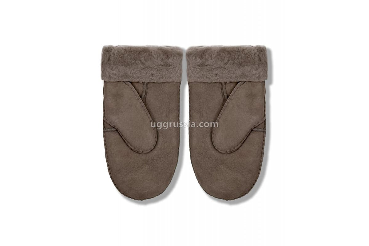 UGG Варежки Кожаные Женские Серый — фото 2