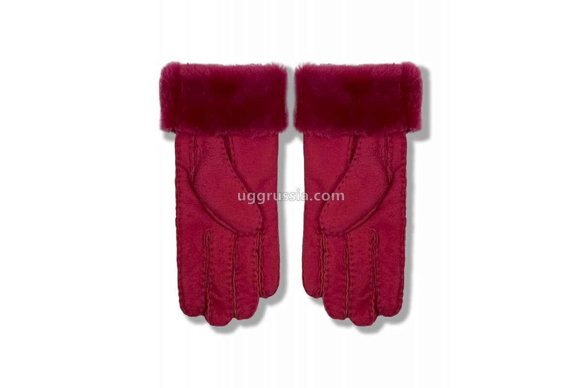 UGG Перчатки Кожаные Женские Розовый — фото 2