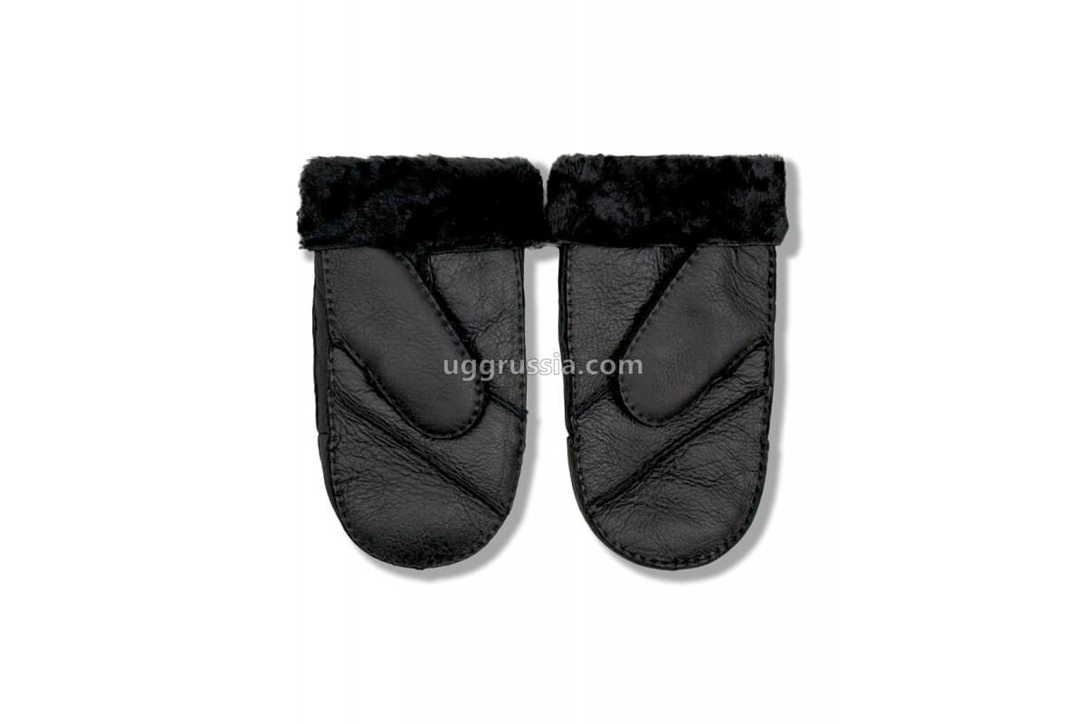 UGG Варежки Кожаные Мужские Чёрный — фото 2