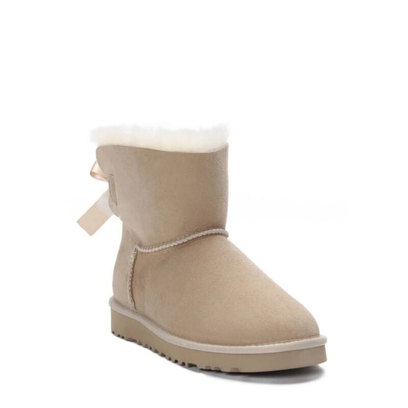 Угги Bailey Bow Mini Бежевый — фото 4